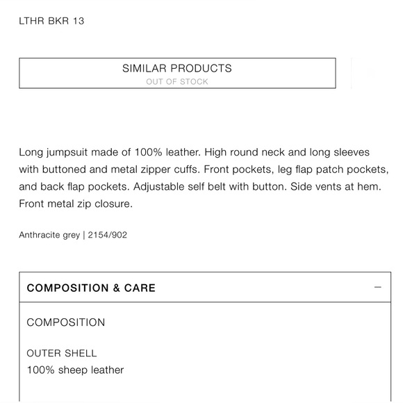 NWT Zara Genuine Leather Biker Jumpsuit - Picture 15 of 15